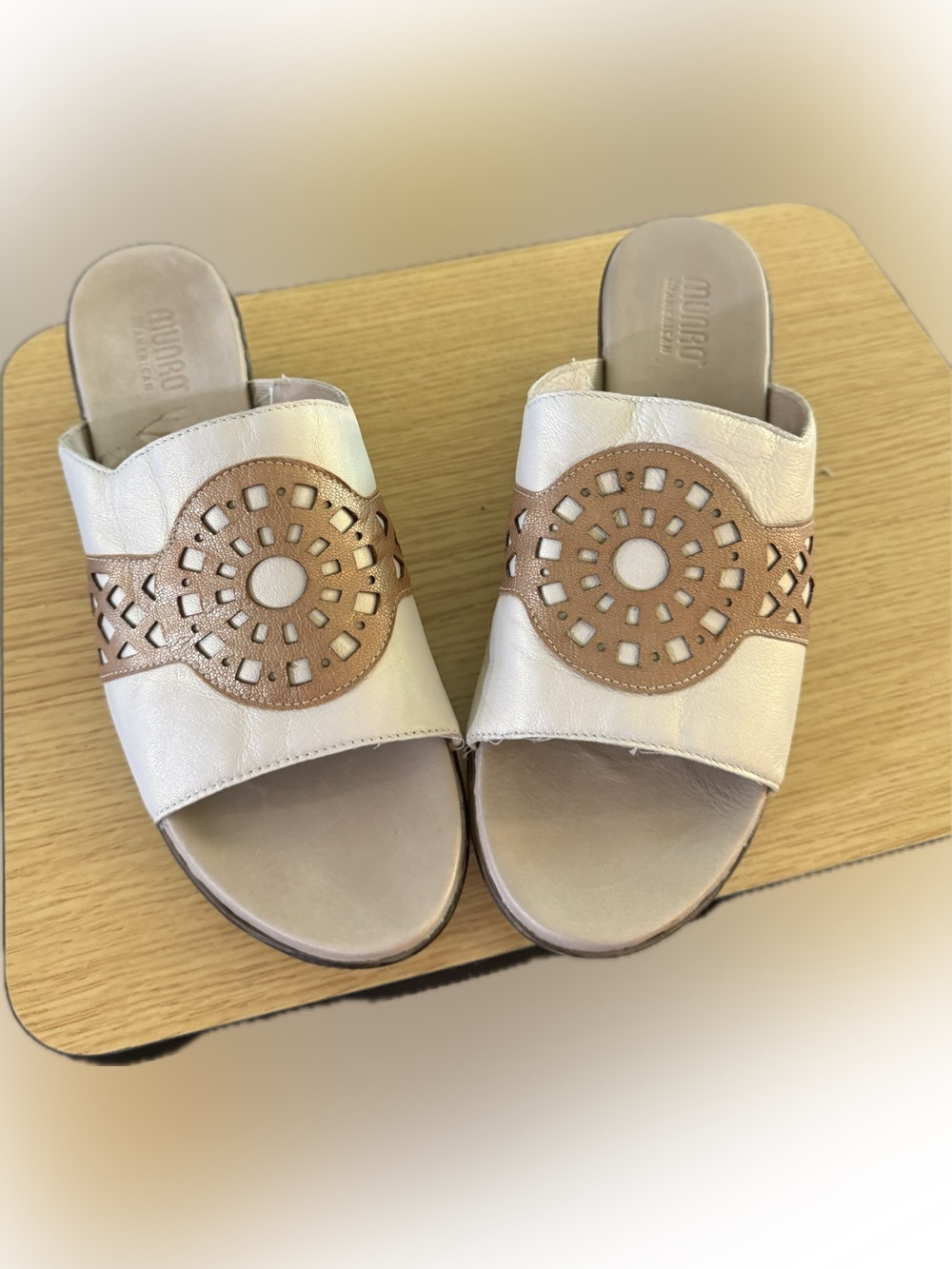 Munro American Leather Slide Sandals | Size 11 | Comfort Wedge Sandals